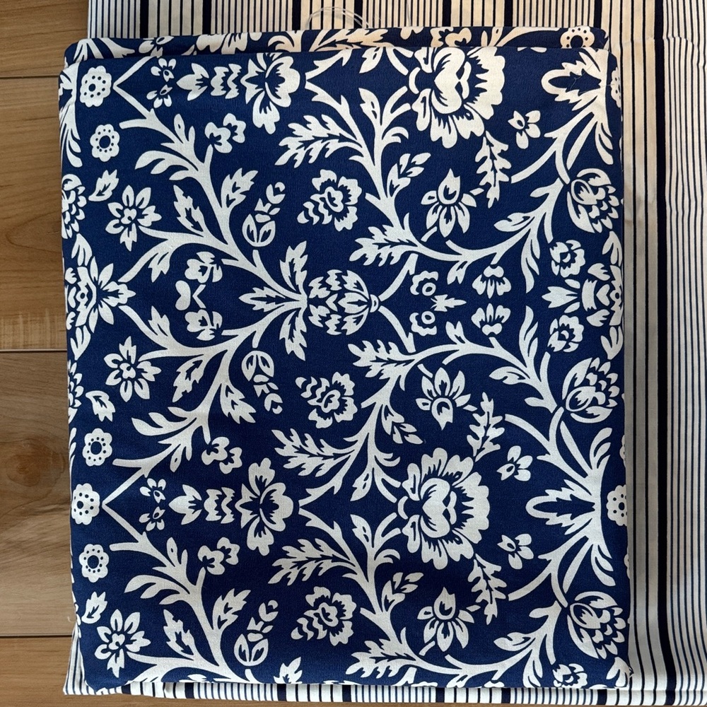 Alvine Tapet Navy White Floral Curtain Panels